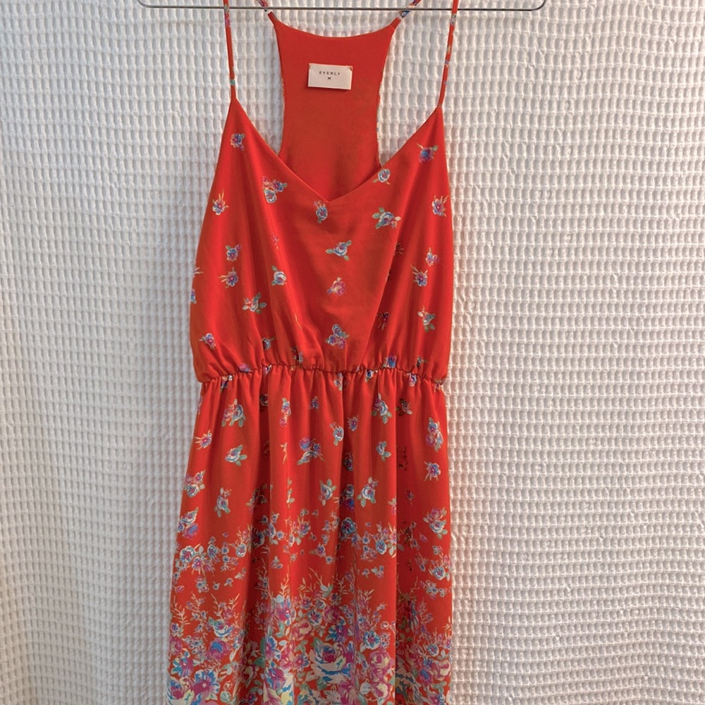 2/$15 Beautiful Everly Coral Racerback Dress - Size Medium